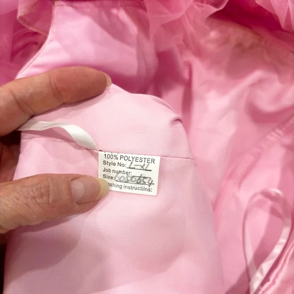 NEW Tulle Maternity Dress for Photoshoot Bridal Robe Light Pink NWOT Size L/XL - Picture 7 of 9